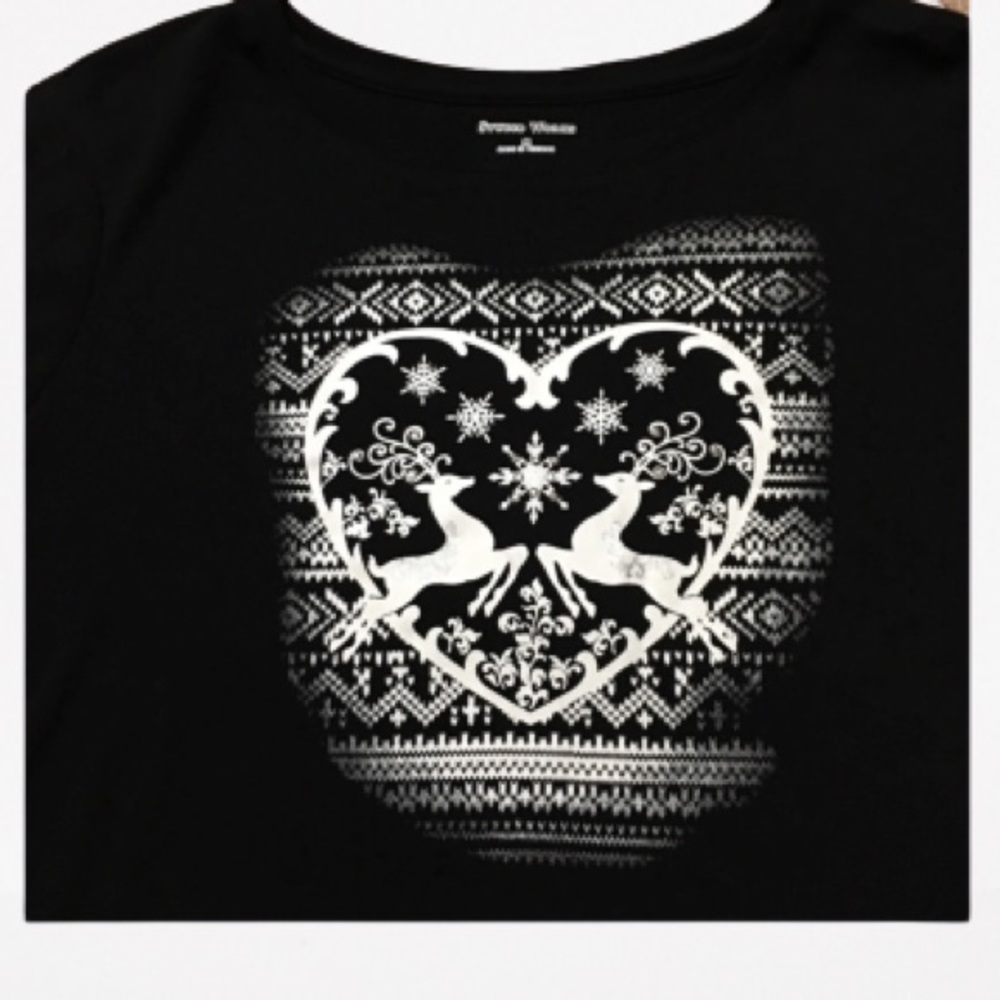 Ugly Christmas tshirt womens black long sleeve M